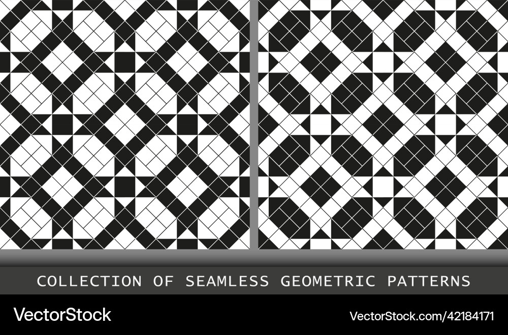 Geometric seamless patterns with diagonal lines Geometric seamless patterns with diagonal lines Vector Image