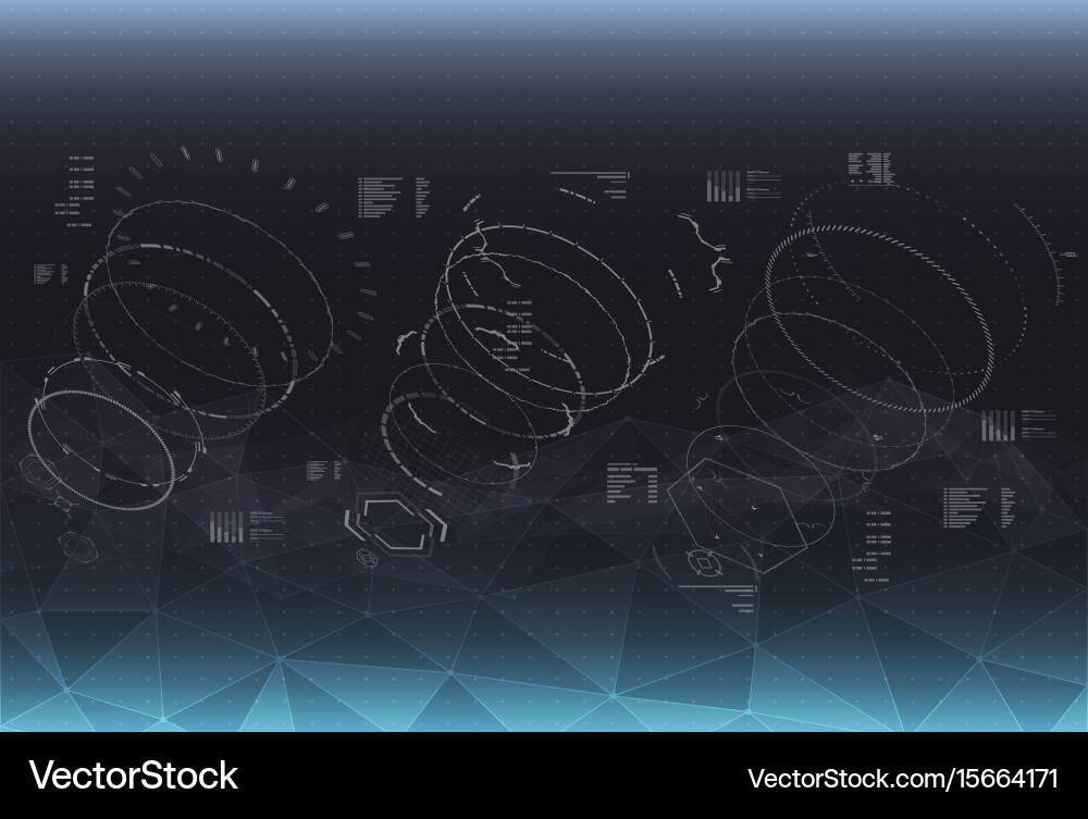 Head-up display elements for the spaceship Vector Image
