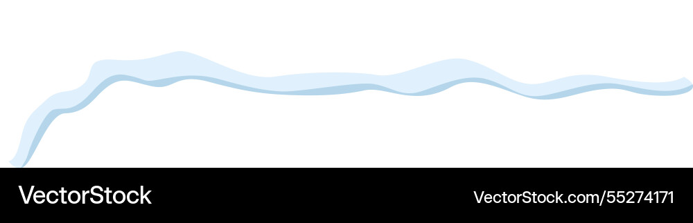 Light blue wavy line flowing gracefully across Vector Image