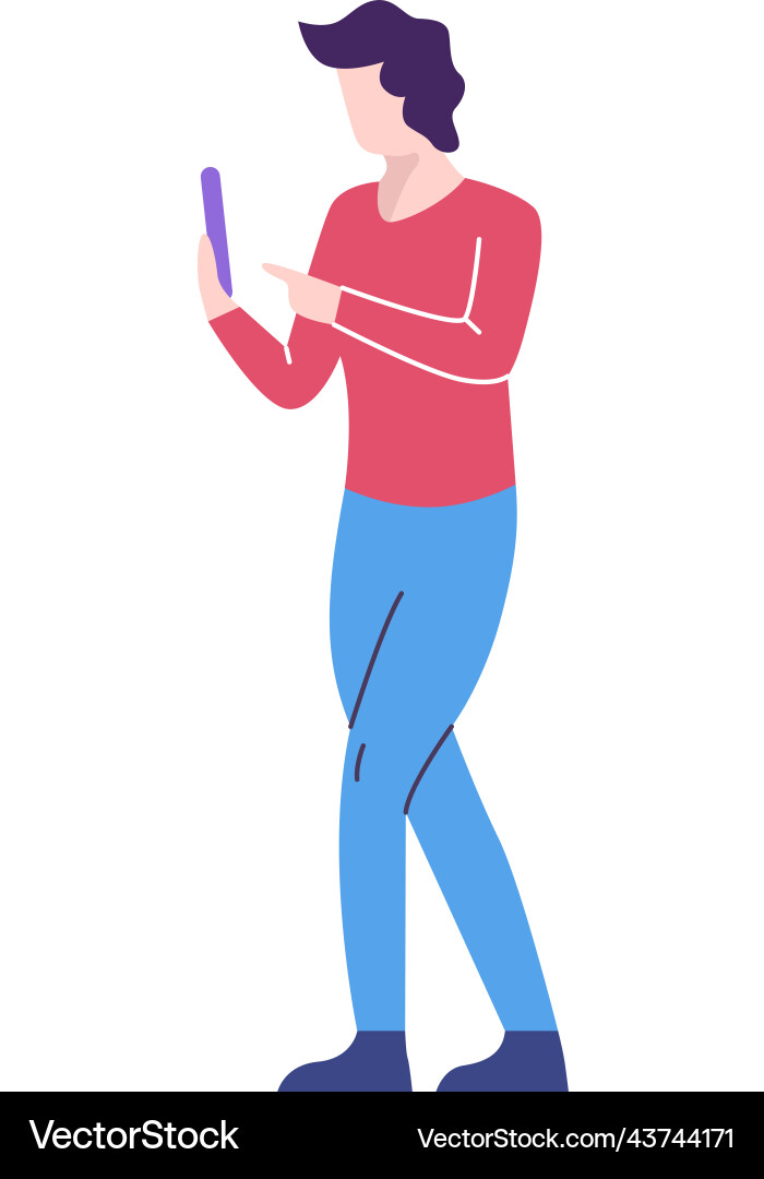 Man using phone project startup icon vector image