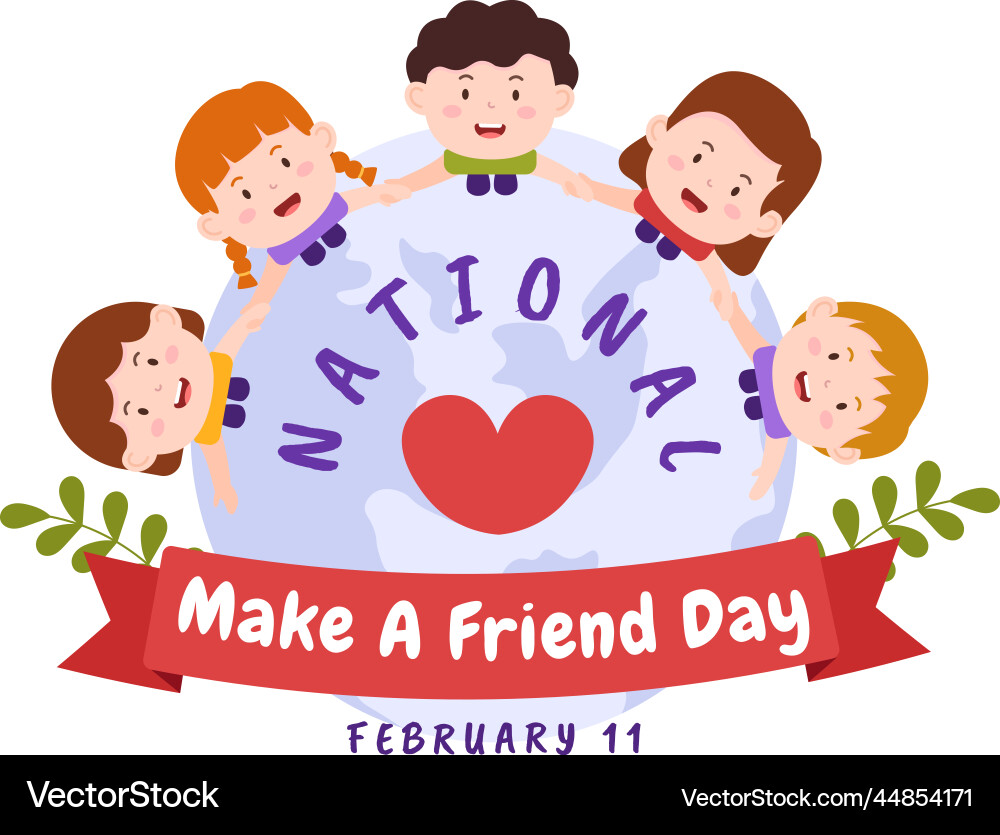National make a friend day observed on february National make a friend day observed on february vector image