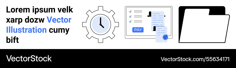Payroll approval process with time management Payroll approval process with time management vector image