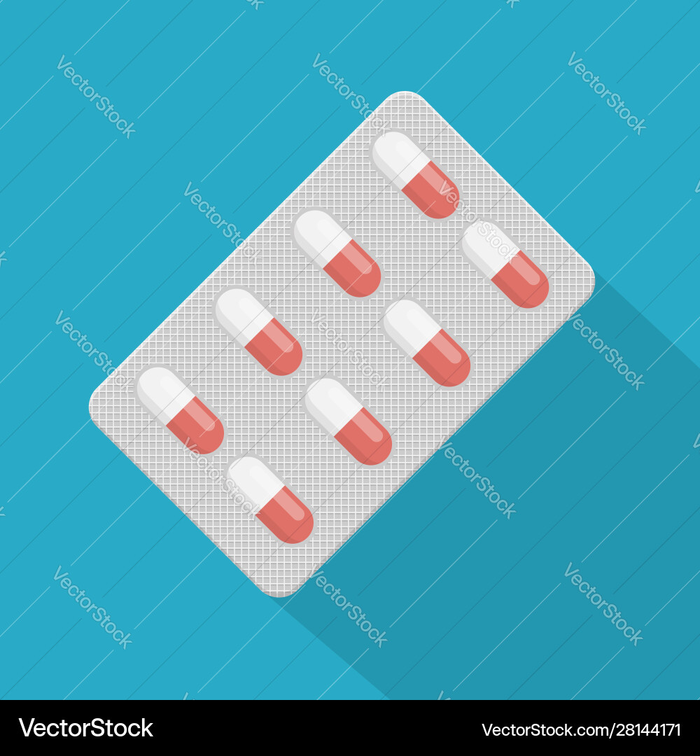 Pills in a blister pack isolated on white Pills in a blister pack isolated on white vector image