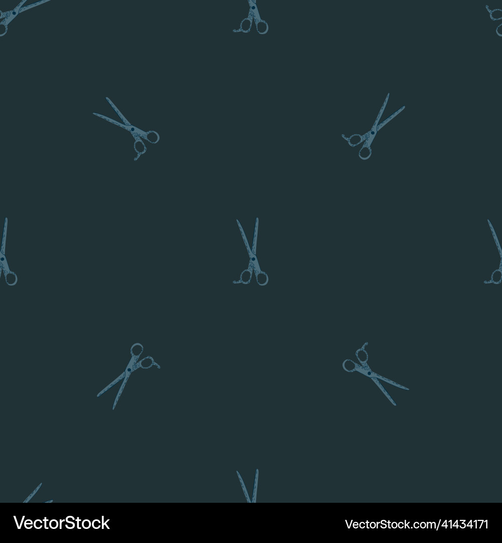 Scissors seamless pattern retro salon background Scissors seamless pattern retro salon background Vector Image