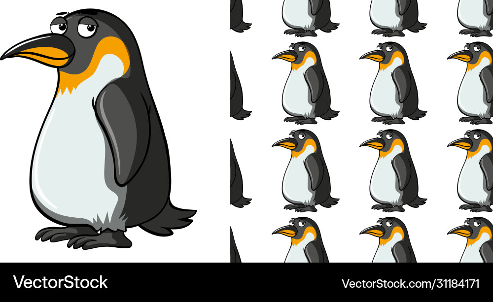 Seamless background design with little penguin Seamless background design with little penguin vector image