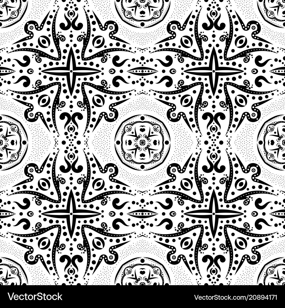 Seamless pattern with swirls and dots Seamless pattern with swirls and dots vector image
