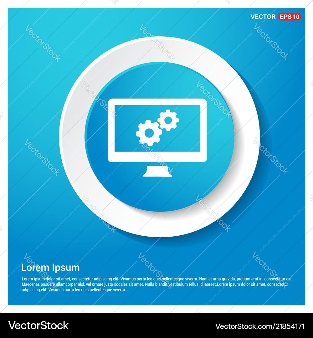 Setting icon abstract blue web sticker button Setting icon abstract blue web sticker button Vector Image