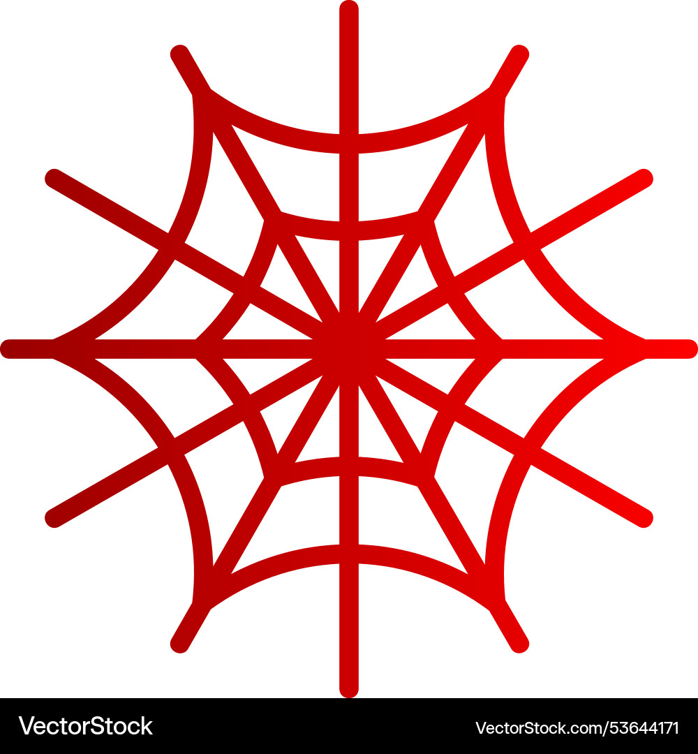 Spider web line gradient icon Vector Image