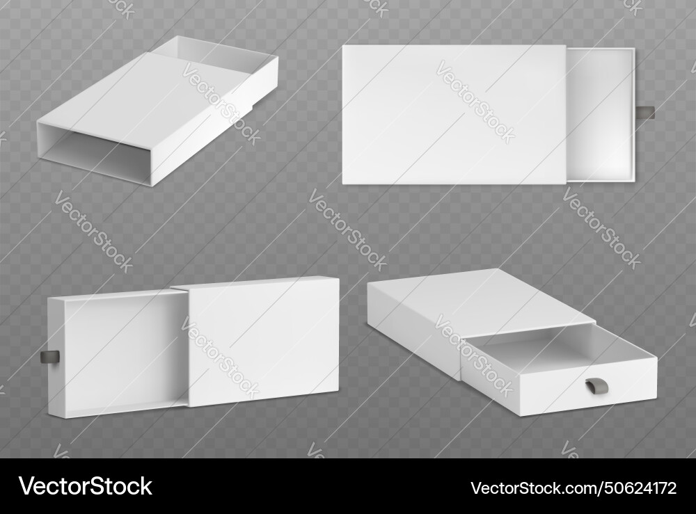 3d set of slide boxes isolated on gray background 3d set of slide boxes isolated on gray background vector image