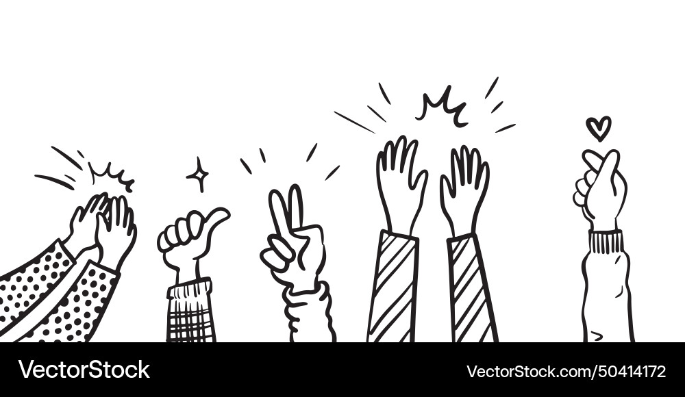 Applaus Hand ziehen doodle clapping Ovation Applaus Hand ziehen doodle clapping Ovation vektorbild
