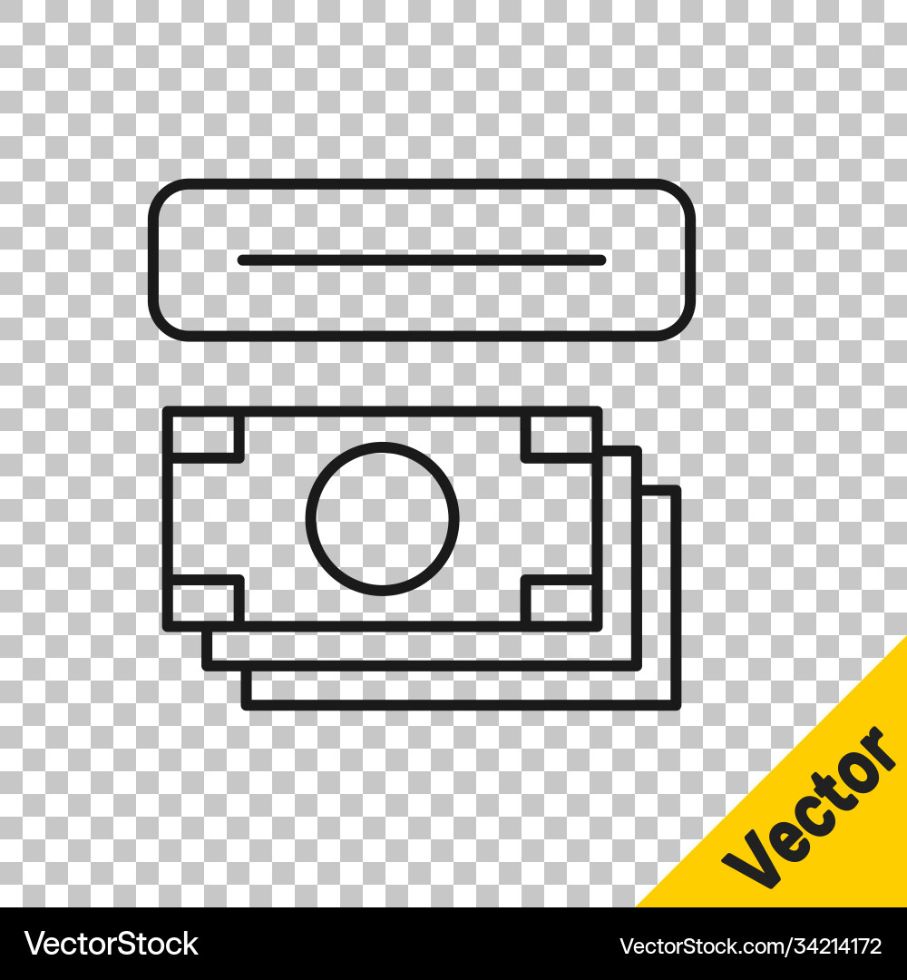 Black line atm - automated teller machine Black line atm - automated teller machine vector image