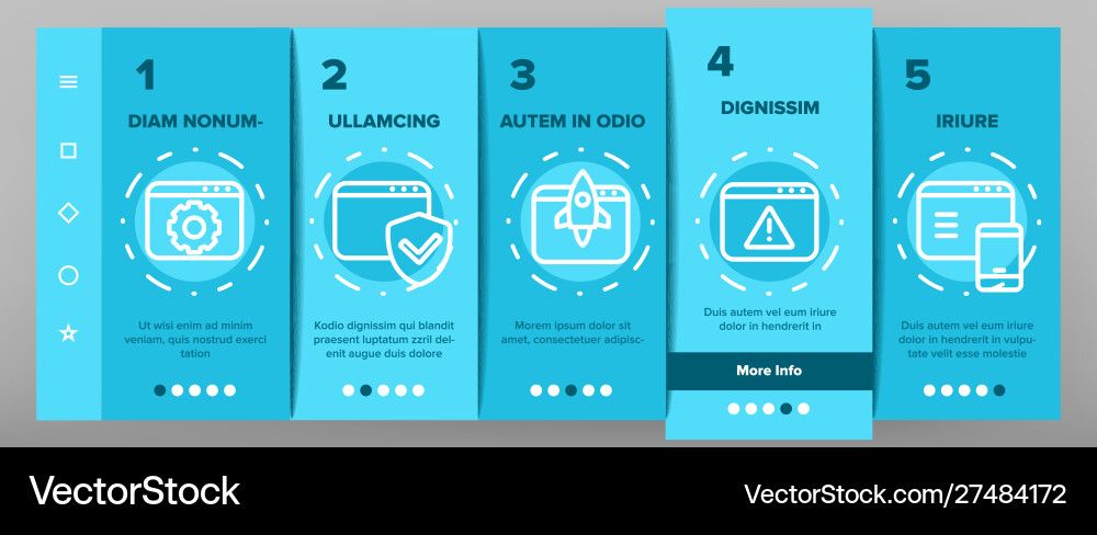 Browser internet web site pages onboarding set Browser internet web site pages onboarding set vector image