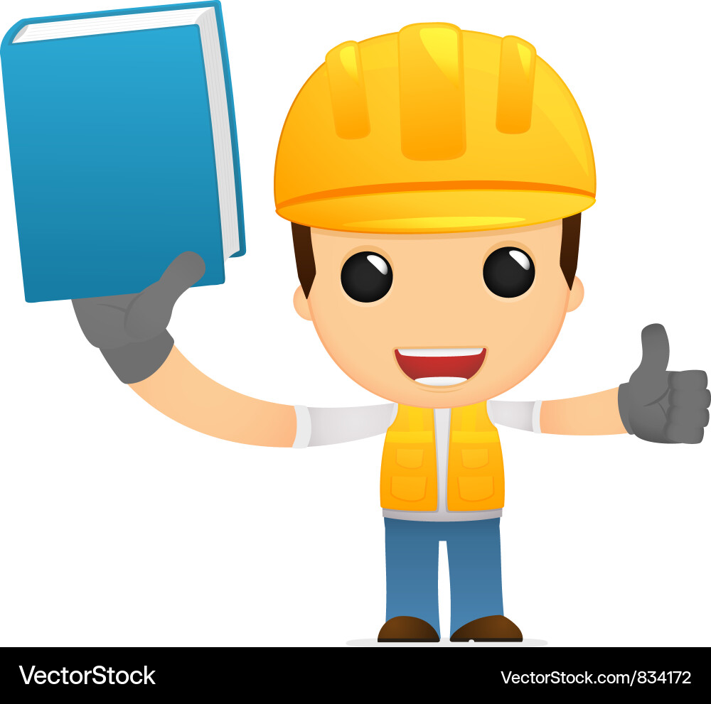 Cartoon Builder Character Vector Image