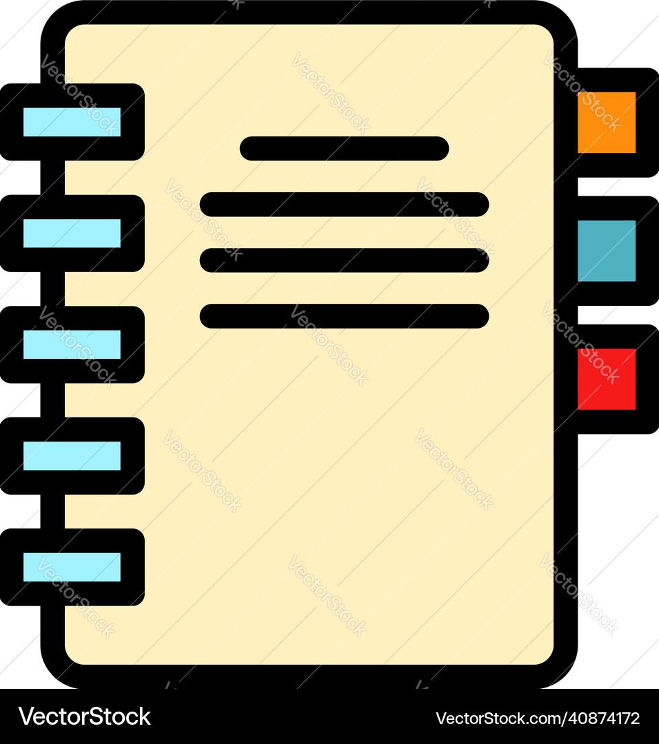 Customer data notebook icon color outline Vector Image