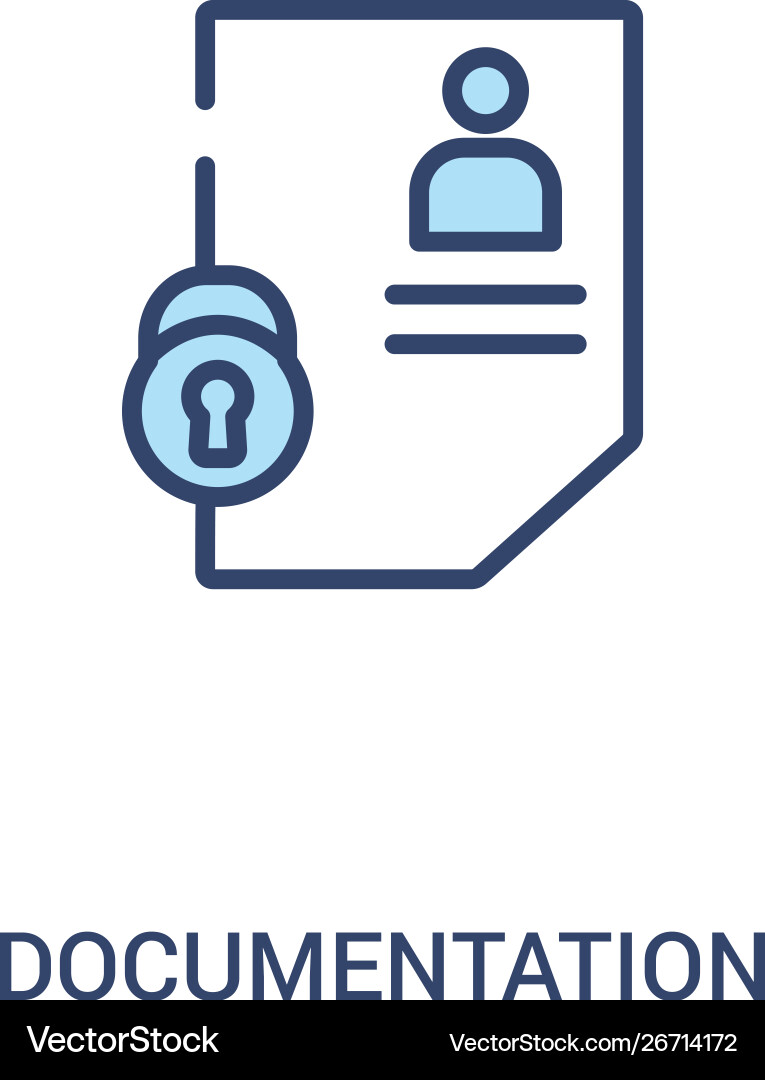 Documentation concept 2 colored icon simple line Documentation concept 2 colored icon simple line vector image