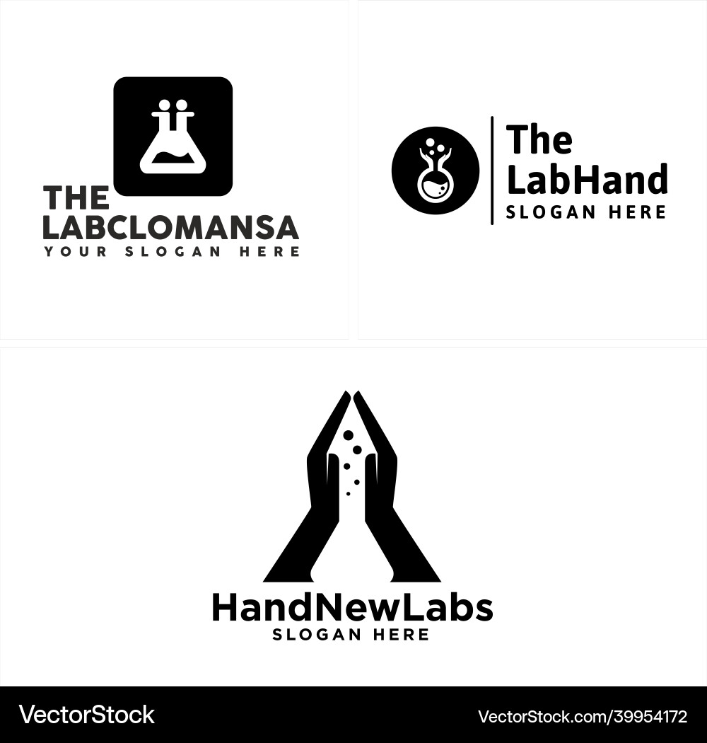 Education science lab hand test tube icon logo Education science lab hand test tube icon logo vector image