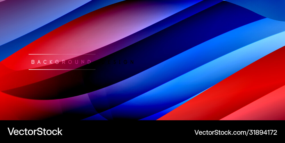 Fluid gradient waves with shadow lines and glowing Vector Image