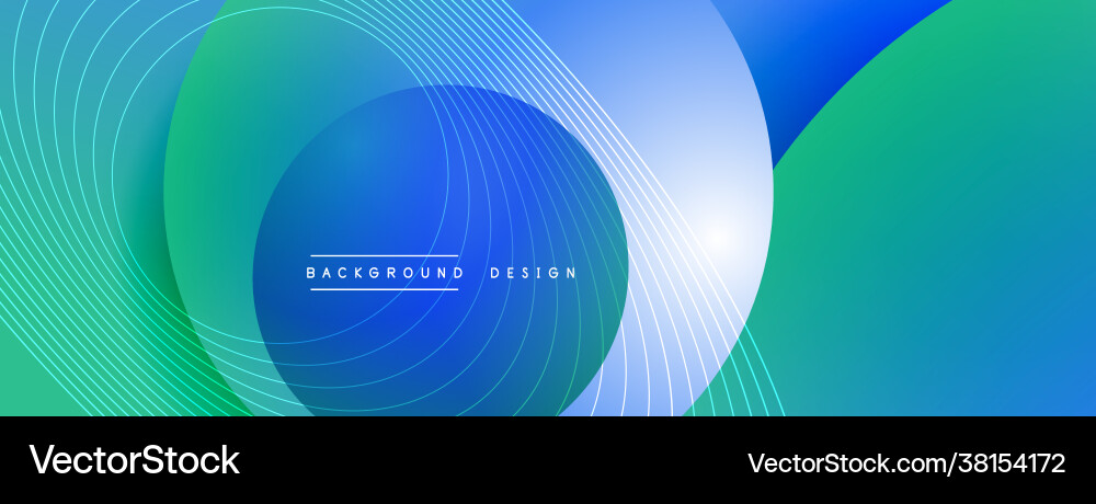 Gradient circles with shadows techno vector image