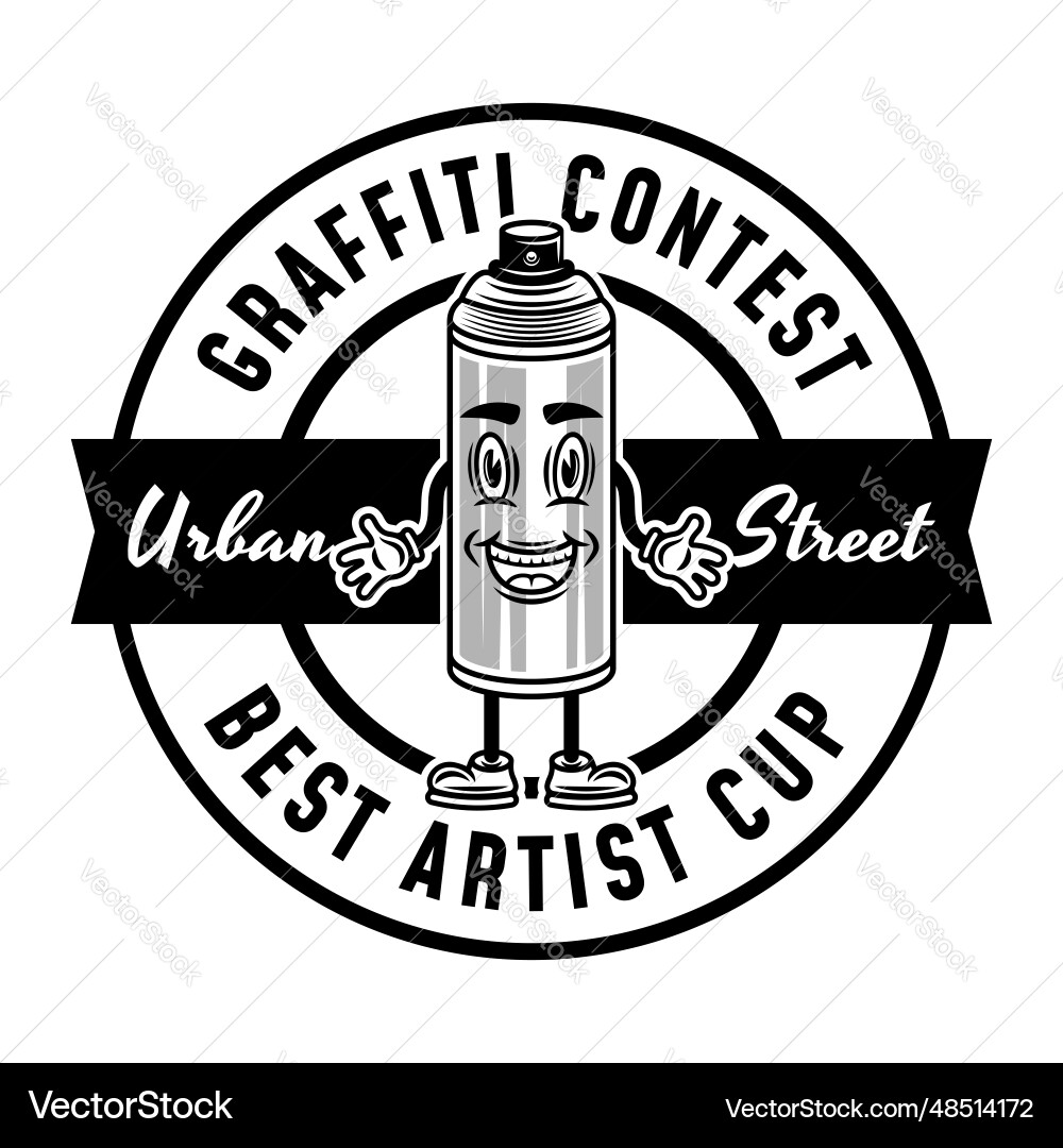 Graffiti contest monochrome emblem badge vector image