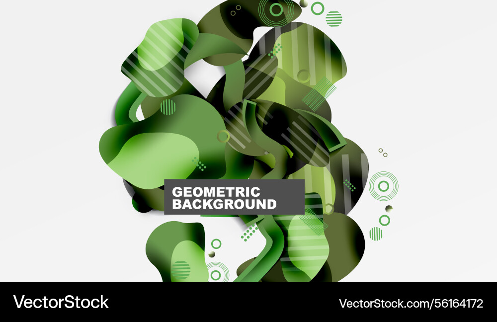 Green shapes overlap creating dynamic composition Green shapes overlap creating dynamic composition vector image