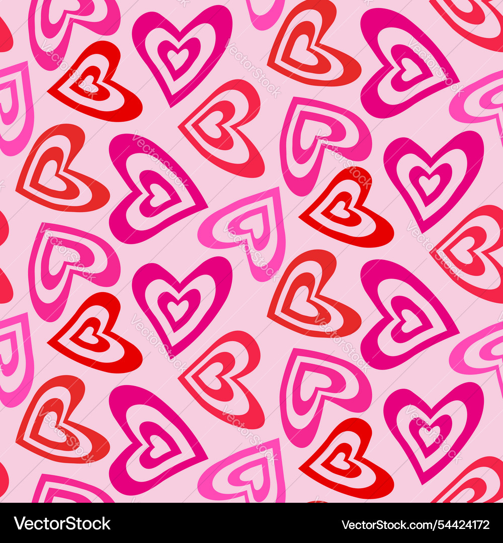 Groovy psychedelic hearts seamless pattern Vector Image