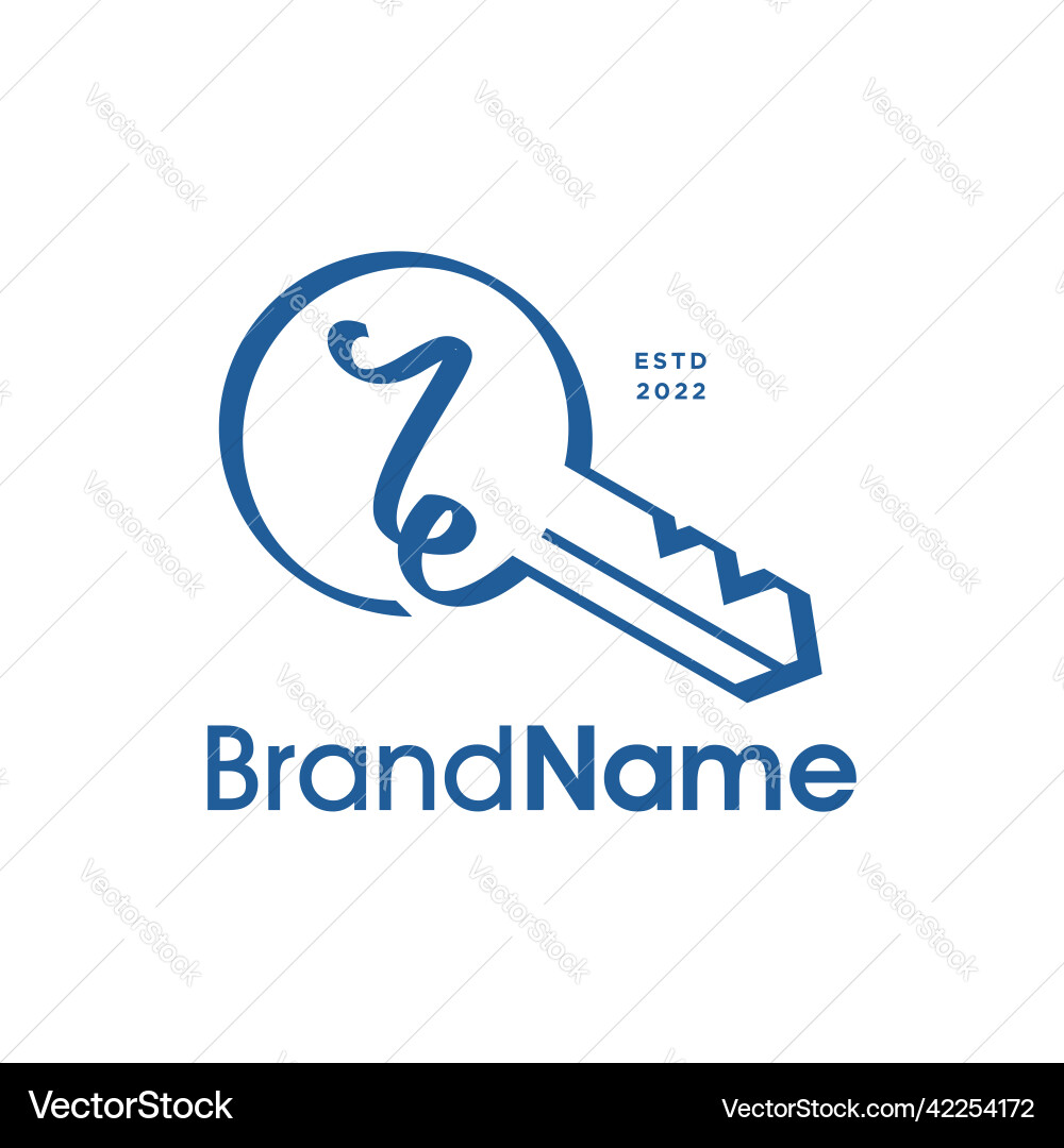 Initial i abstract key vector image