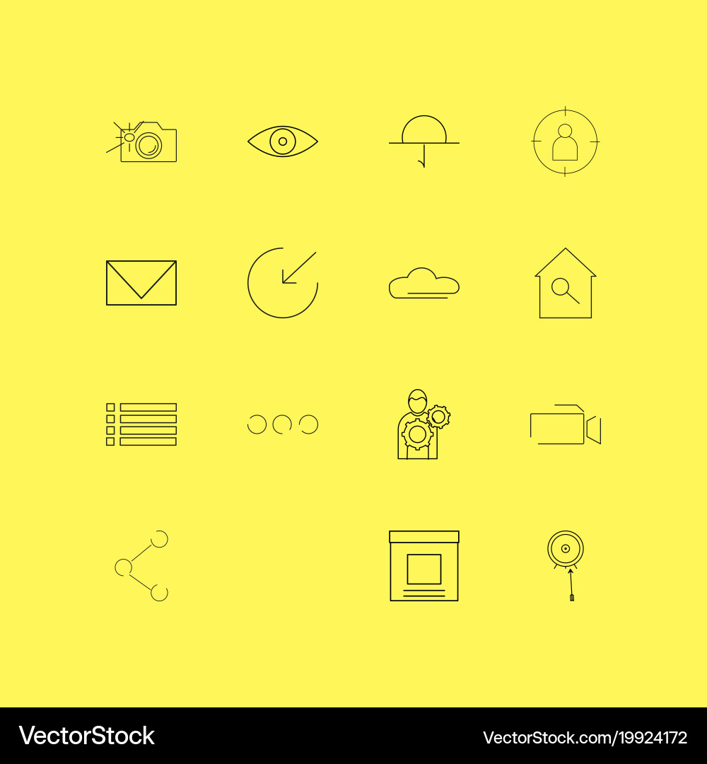 Interface linear icon set simple outline icons vector image