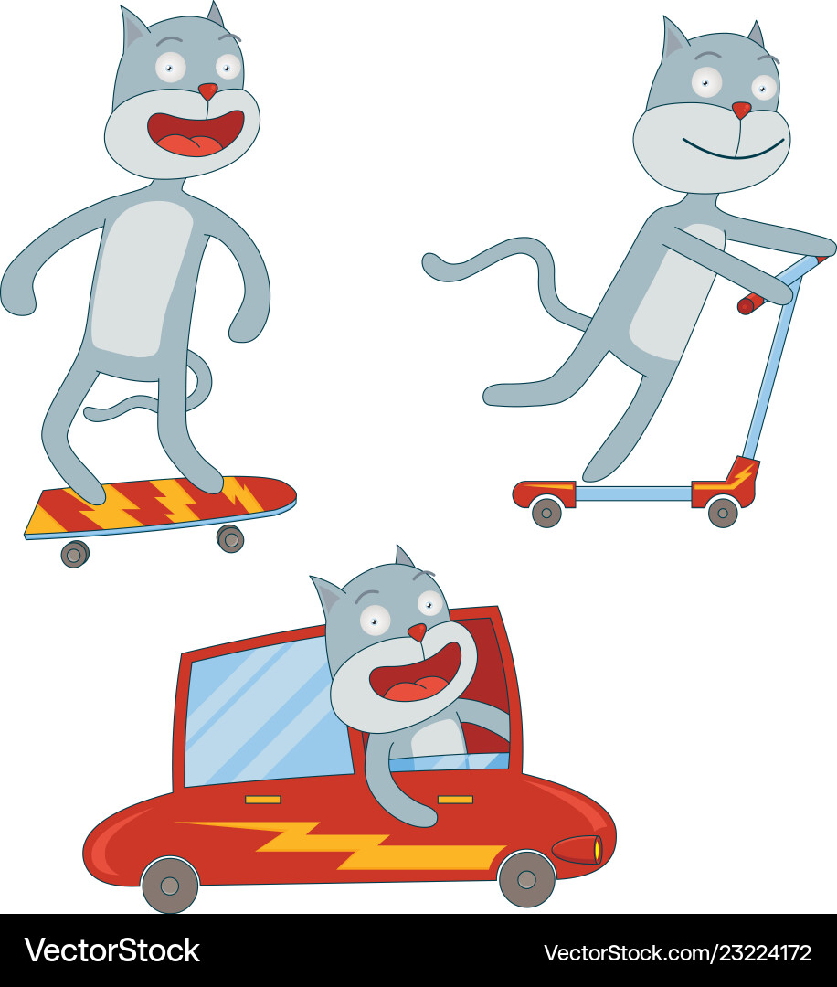 Little cat in action Vector Image