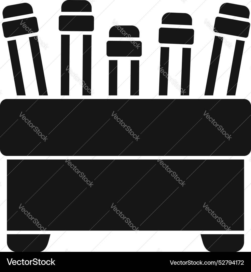 Markers standing in a container for drawing Vector Image