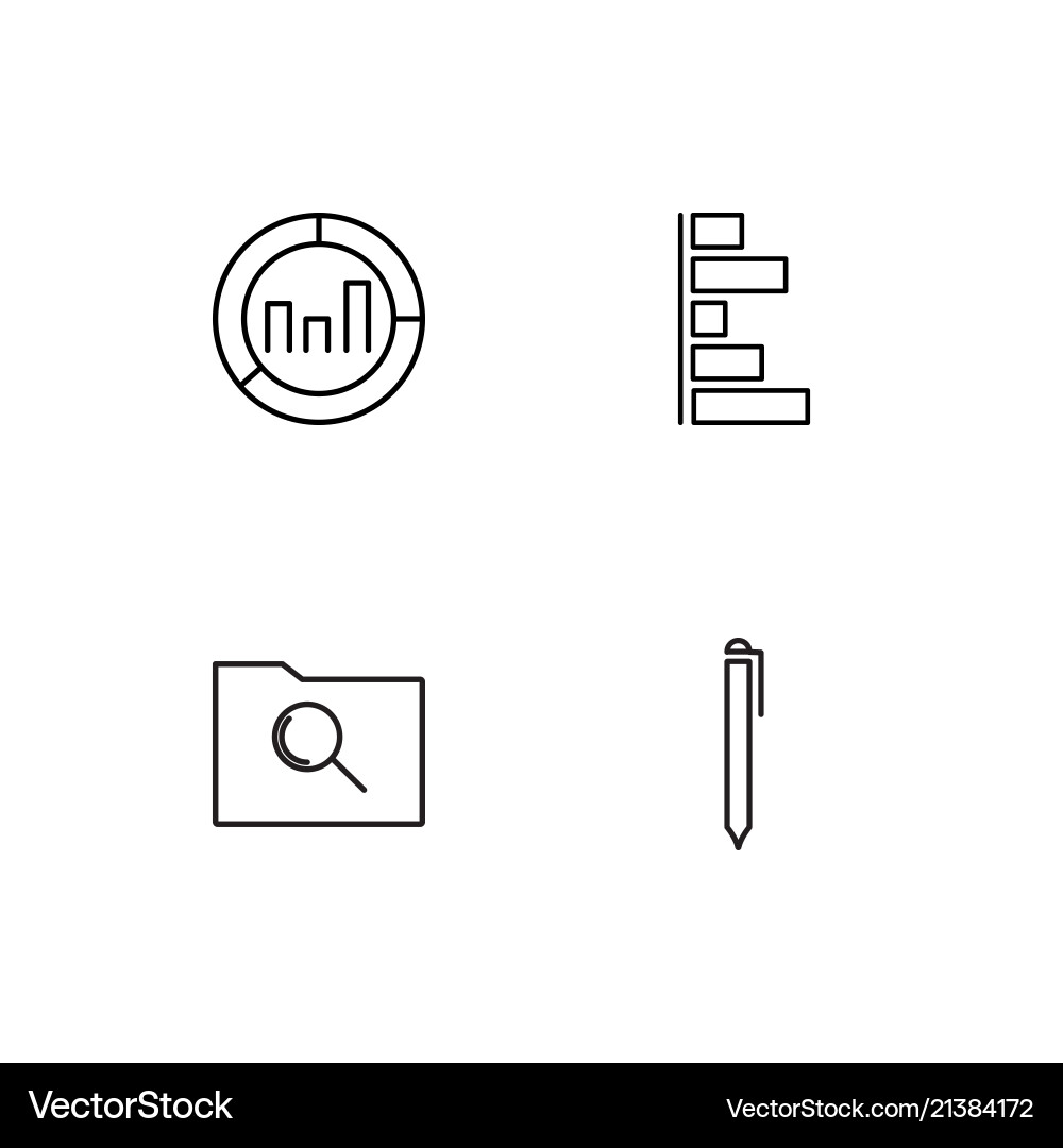Office linear icons set simple outline vector image