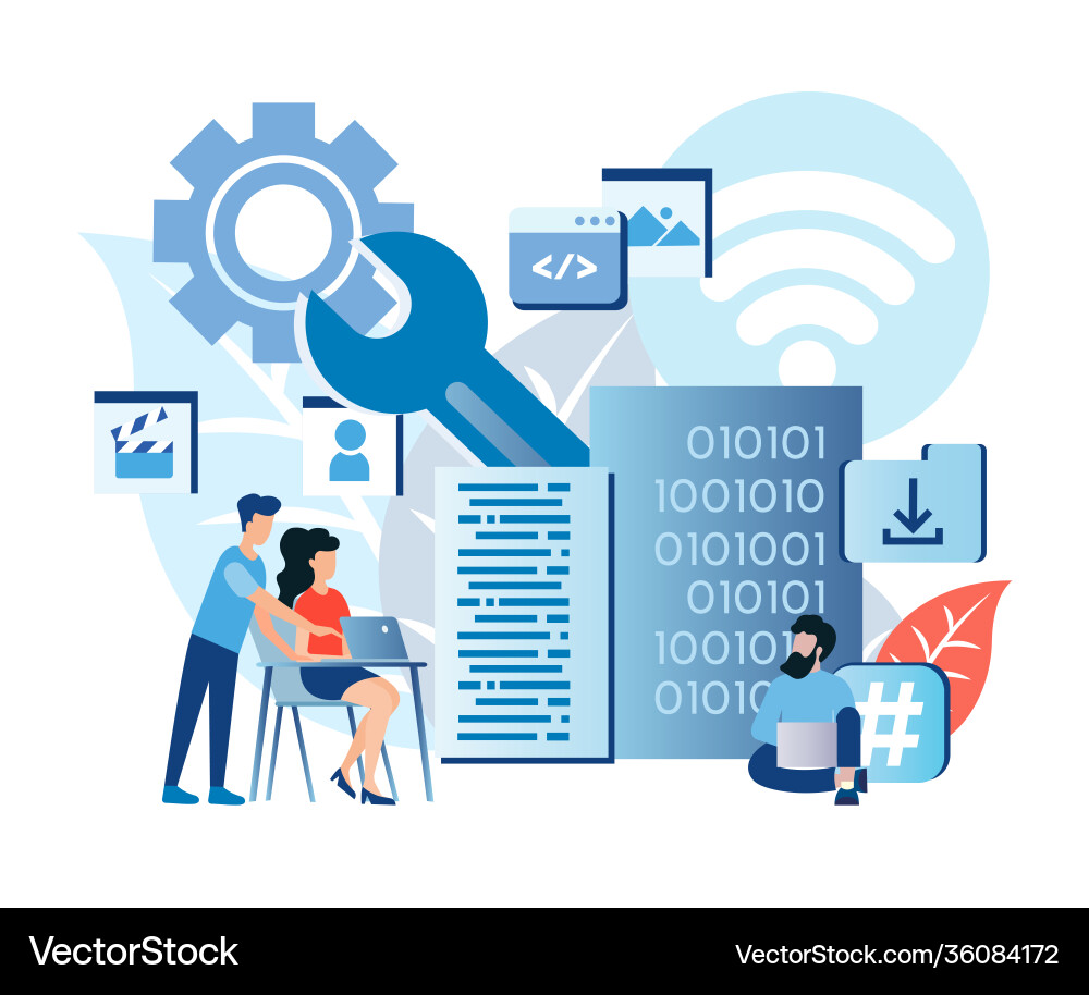 Programming education software customization Programming education software customization vector image