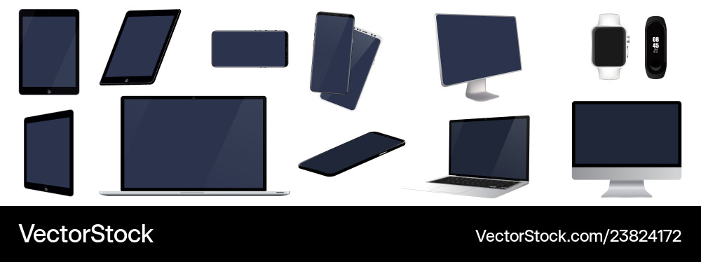 Realistic Device Mockups vector image