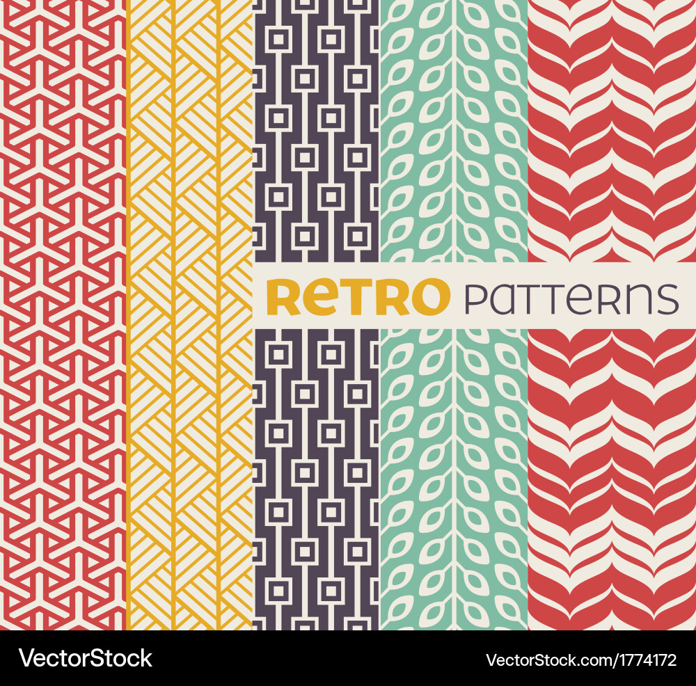 Retro Seamless Patterns vector image