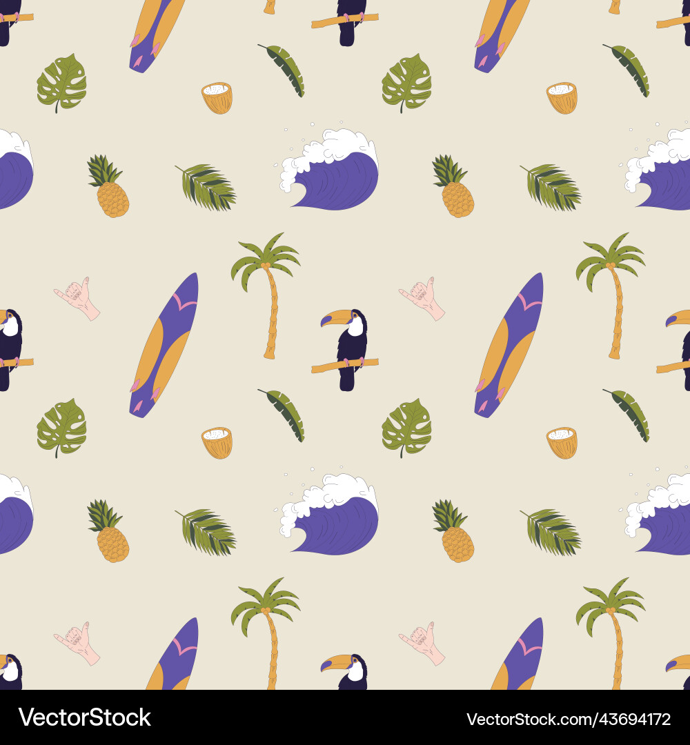 Seamless pattern with hand-drawn elements Vector Image