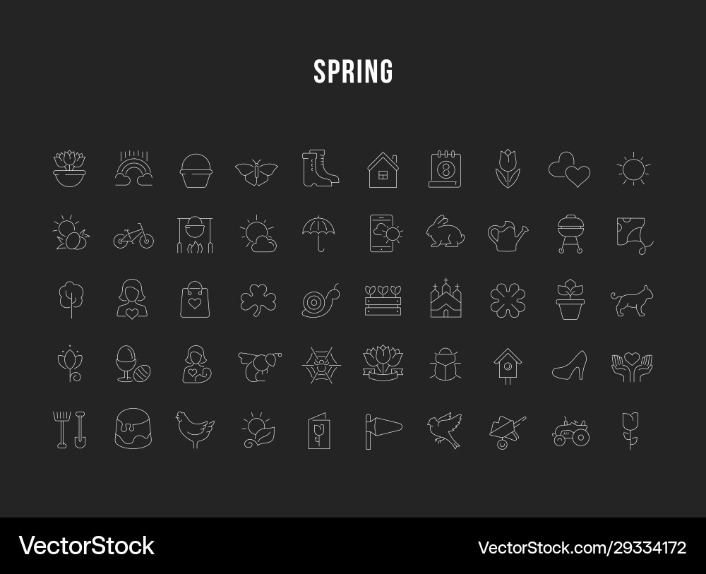 Set line icons spring Set line icons spring vector image
