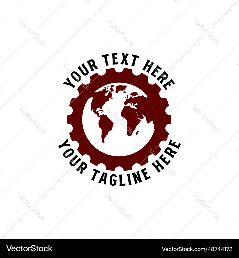 World globe map with industrial machine engine World globe map with industrial machine engine Vector Image