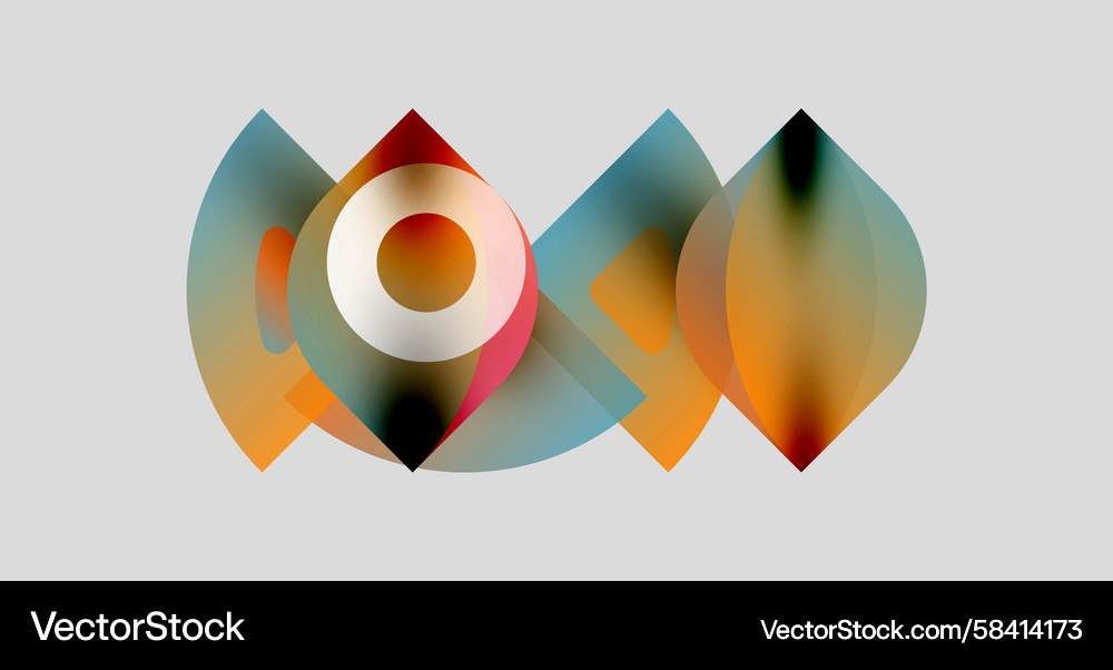 Abstract colorful shapes overlap creating dynamic Abstract colorful shapes overlap creating dynamic Vector Image