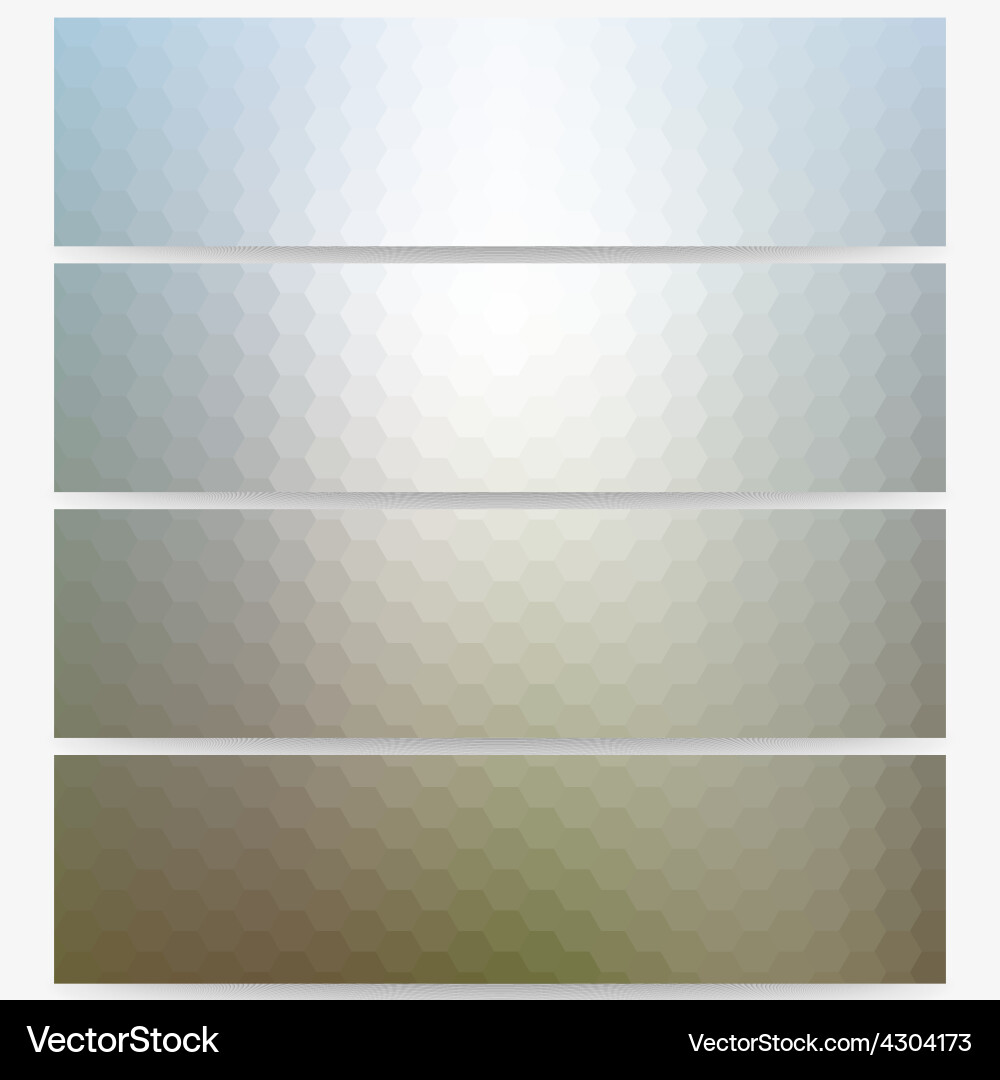 Abstract hexagonal headers set blurred design vector image