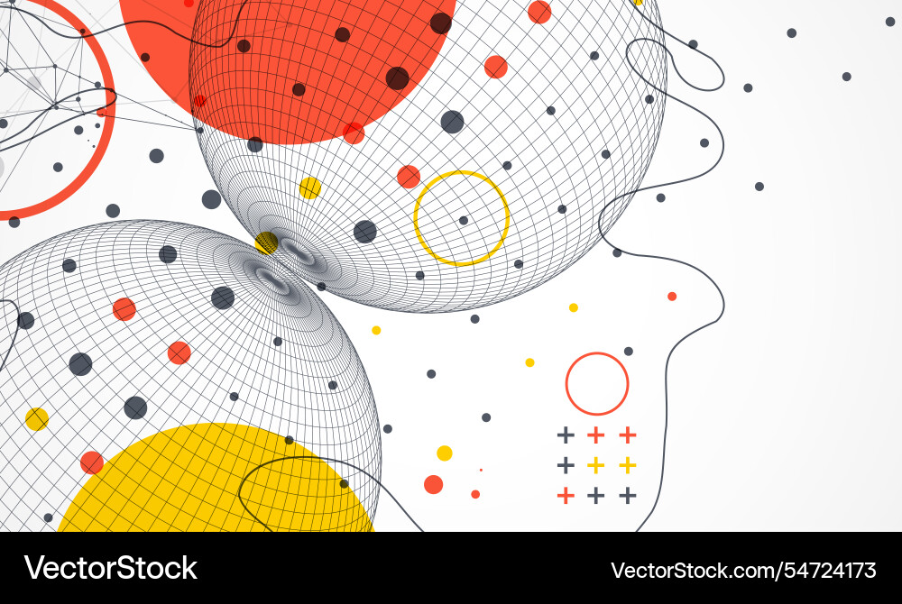 Abstract sphere background with plexus effect 3d Abstract sphere background with plexus effect 3d vector image