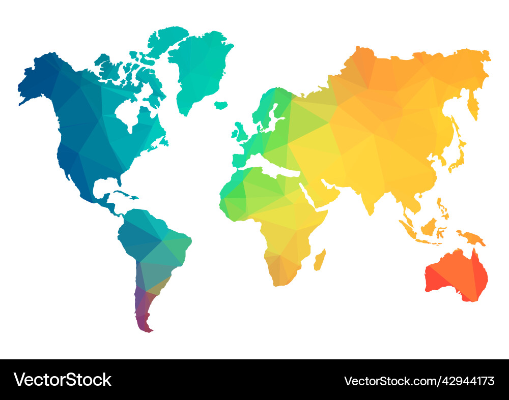 Abstract World Polygon Map vector image