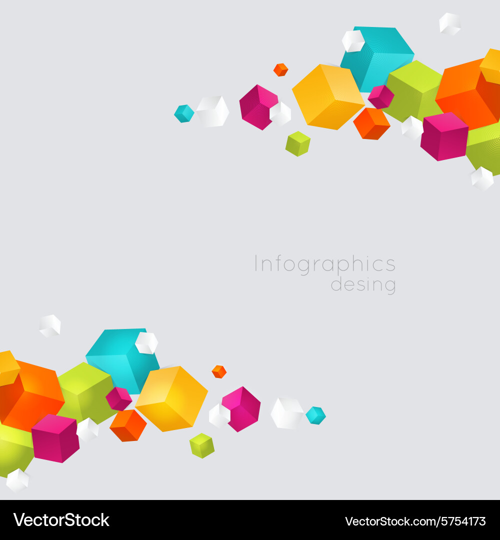Colorful Geometric Cubes Background Vector Image