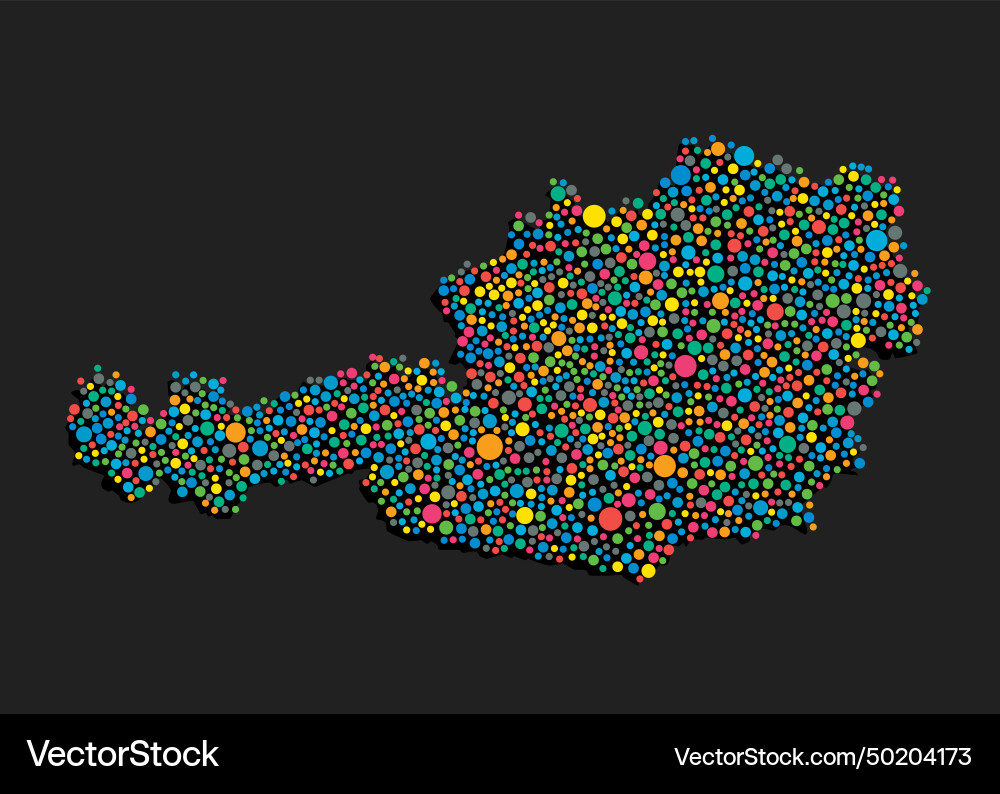 Creative map austria from random colorful dots Creative map austria from random colorful dots vector image