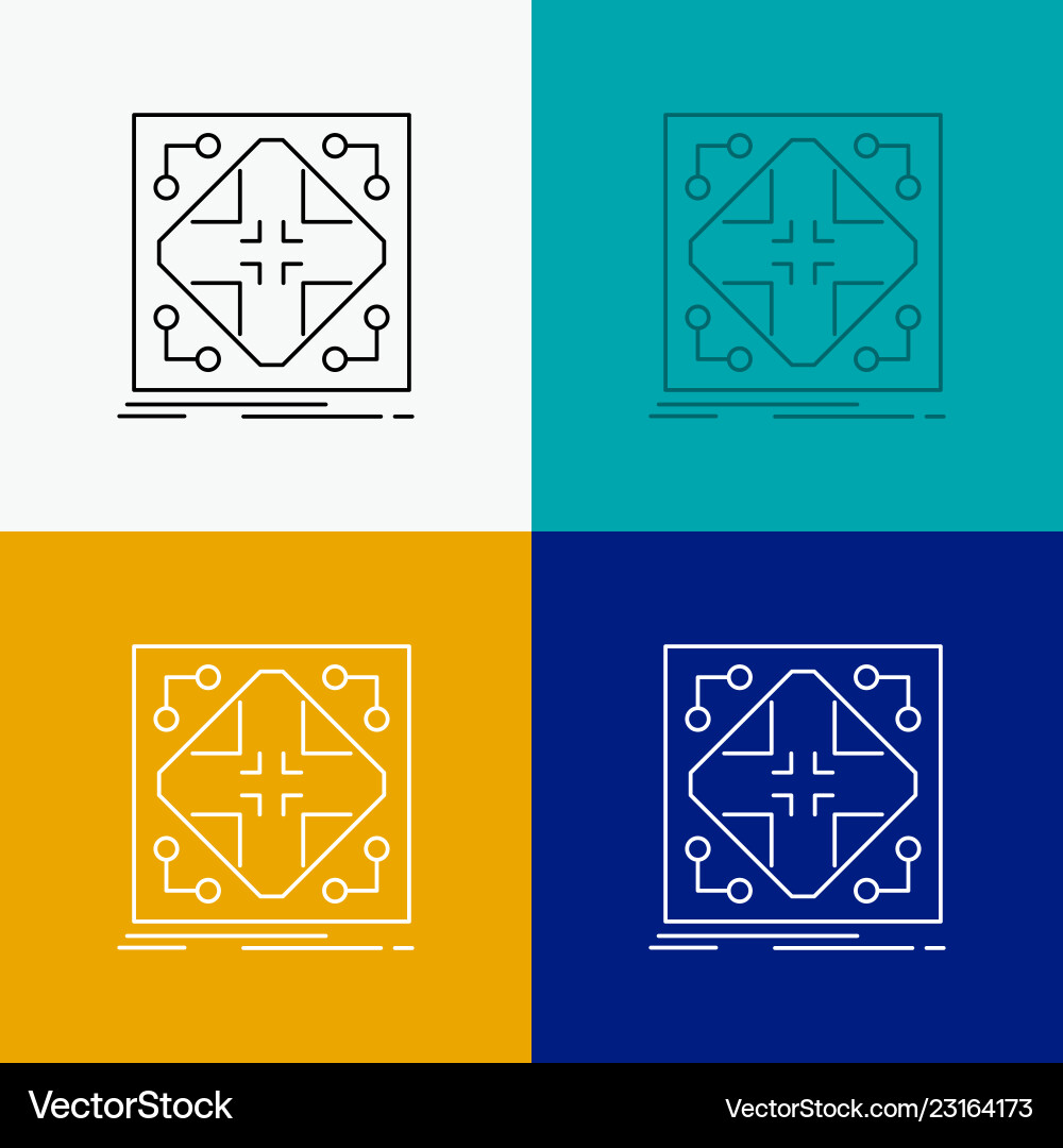 Data infrastructure network matrix grid icon over Data infrastructure network matrix grid icon over vector image