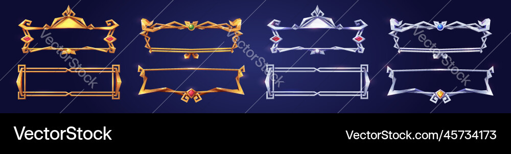 Empty rectangle game frames in medieval style Empty rectangle game frames in medieval style vector image