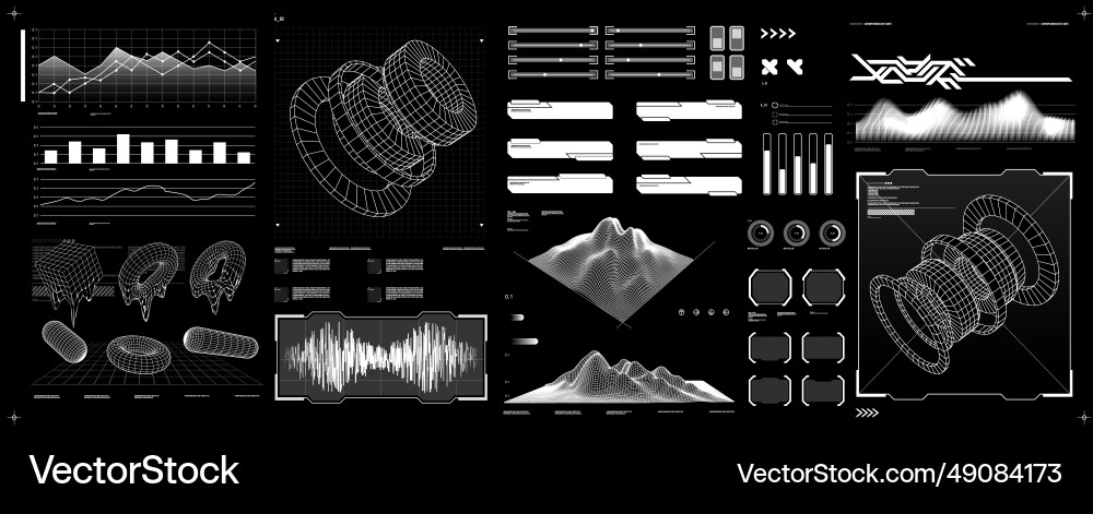 Futuristic shape element hud gui science Futuristic shape element hud gui science Vector Image