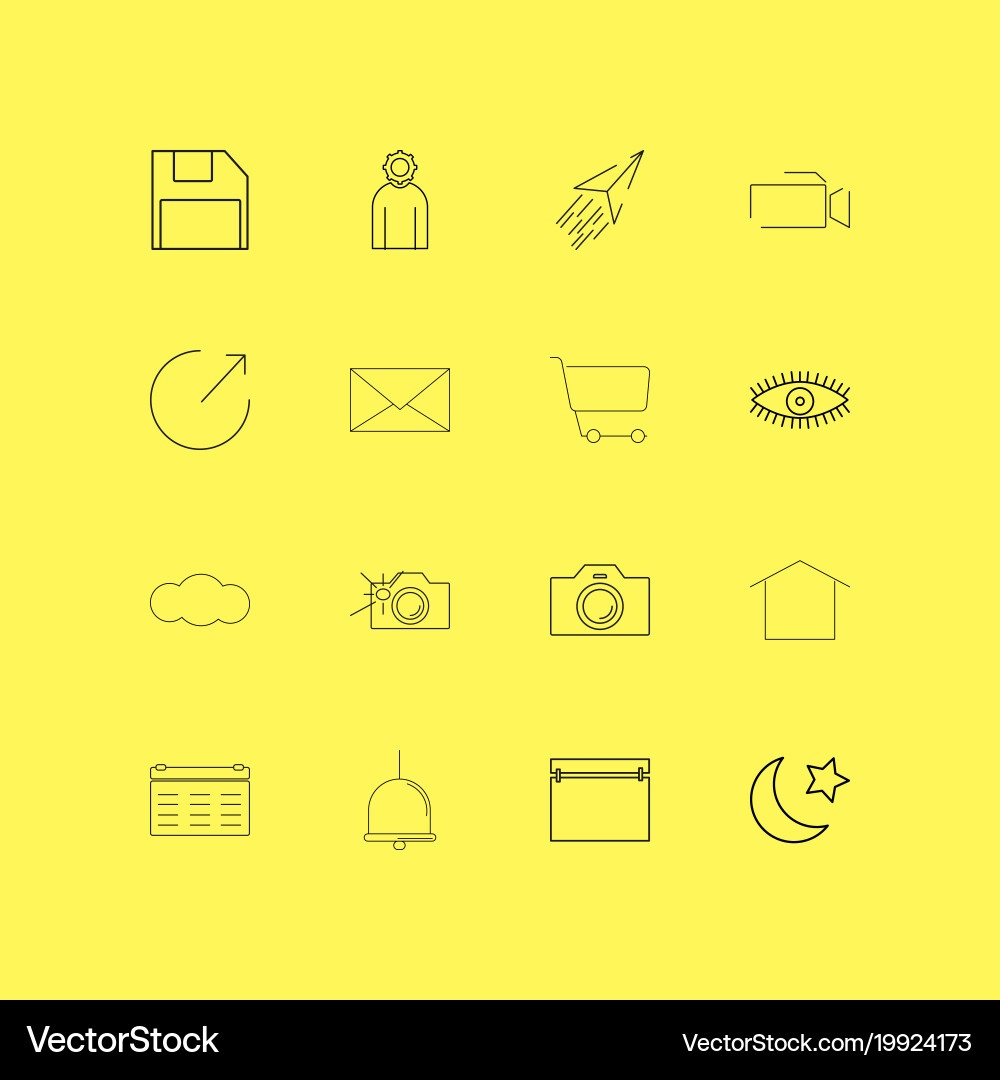 Interface linear icon set simple outline icons vector image
