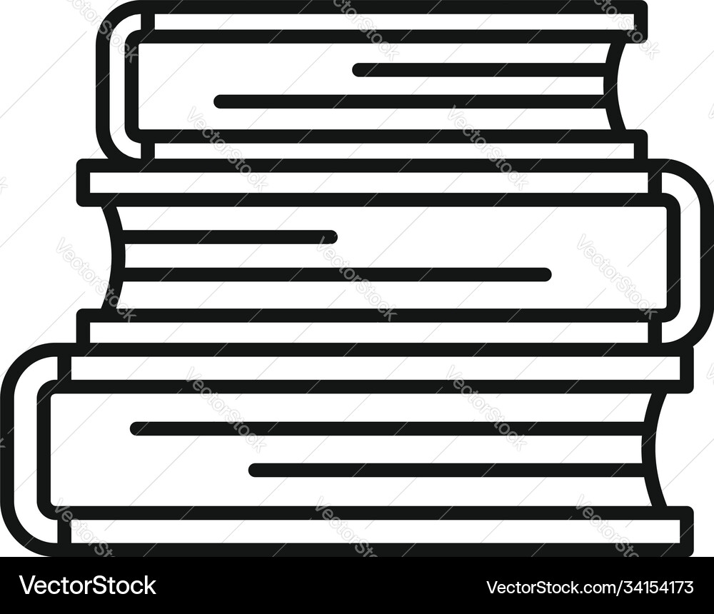 Library book stack icon outline style Library book stack icon outline style vector image