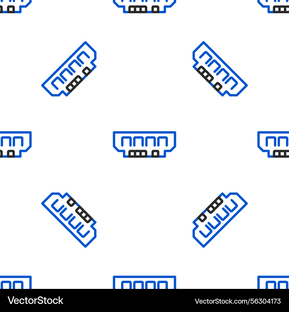 Line ram random access memory icon isolated Line ram random access memory icon isolated vector image