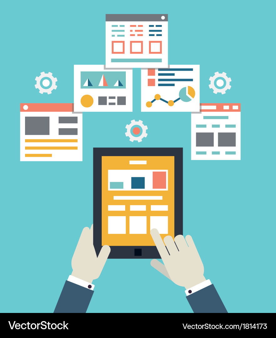 Mobile App Optimization & Analytics vector image