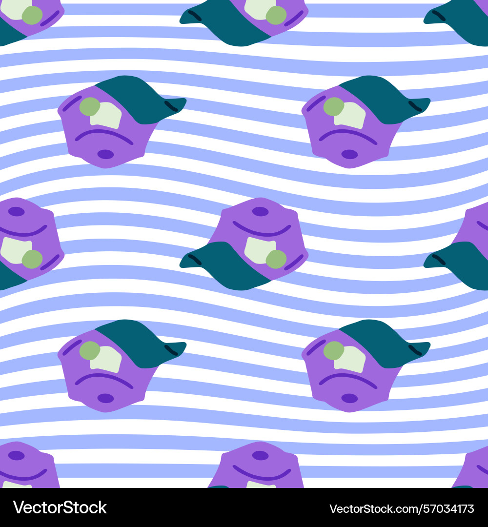 Seamless cap pattern design Vector Image